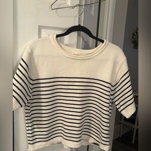 Jessica Simpson White and Black Striped Sweater